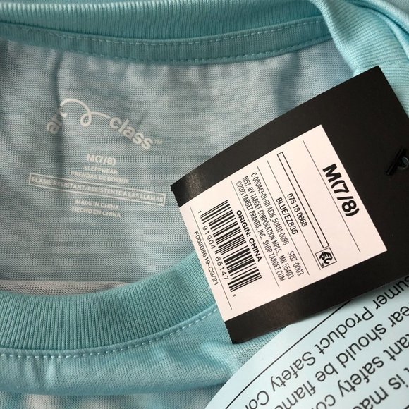 Art Class Girls Sleepwear T Shirt Top Dreamy Flowers Rainbow Blue M 7/8 - Picture 4 of 4